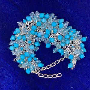 Vintage turquoise with aquamarine beads bracelet.